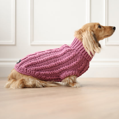 Hand Knitted Dog Jumper - Mauve (seconds)