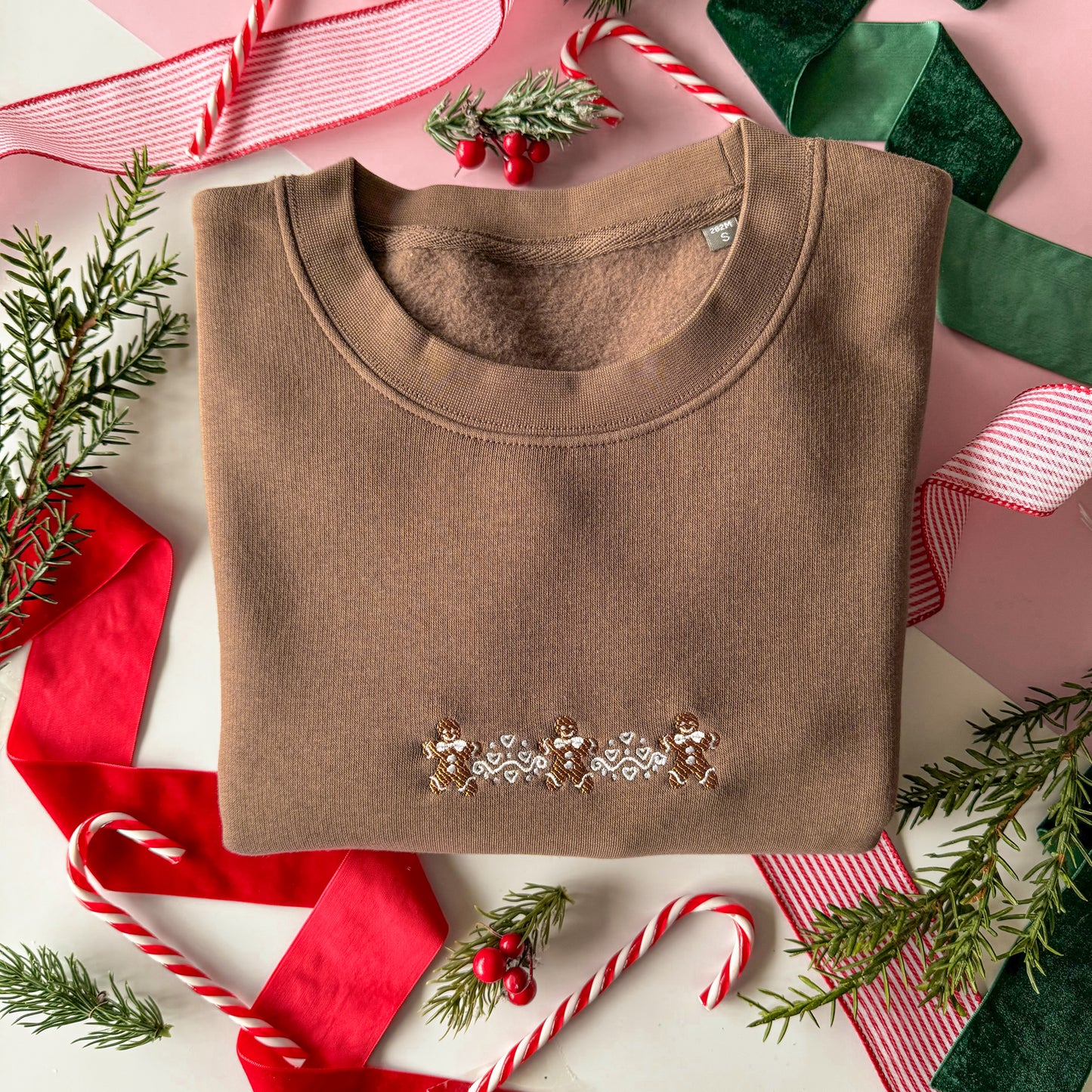 Embroidered Signature Sweatshirt - Gingerbread Bakery - Mocha