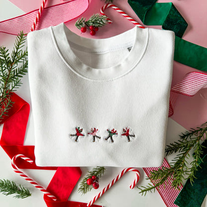 Embroidered Signature Sweatshirt - Snow Angels - White