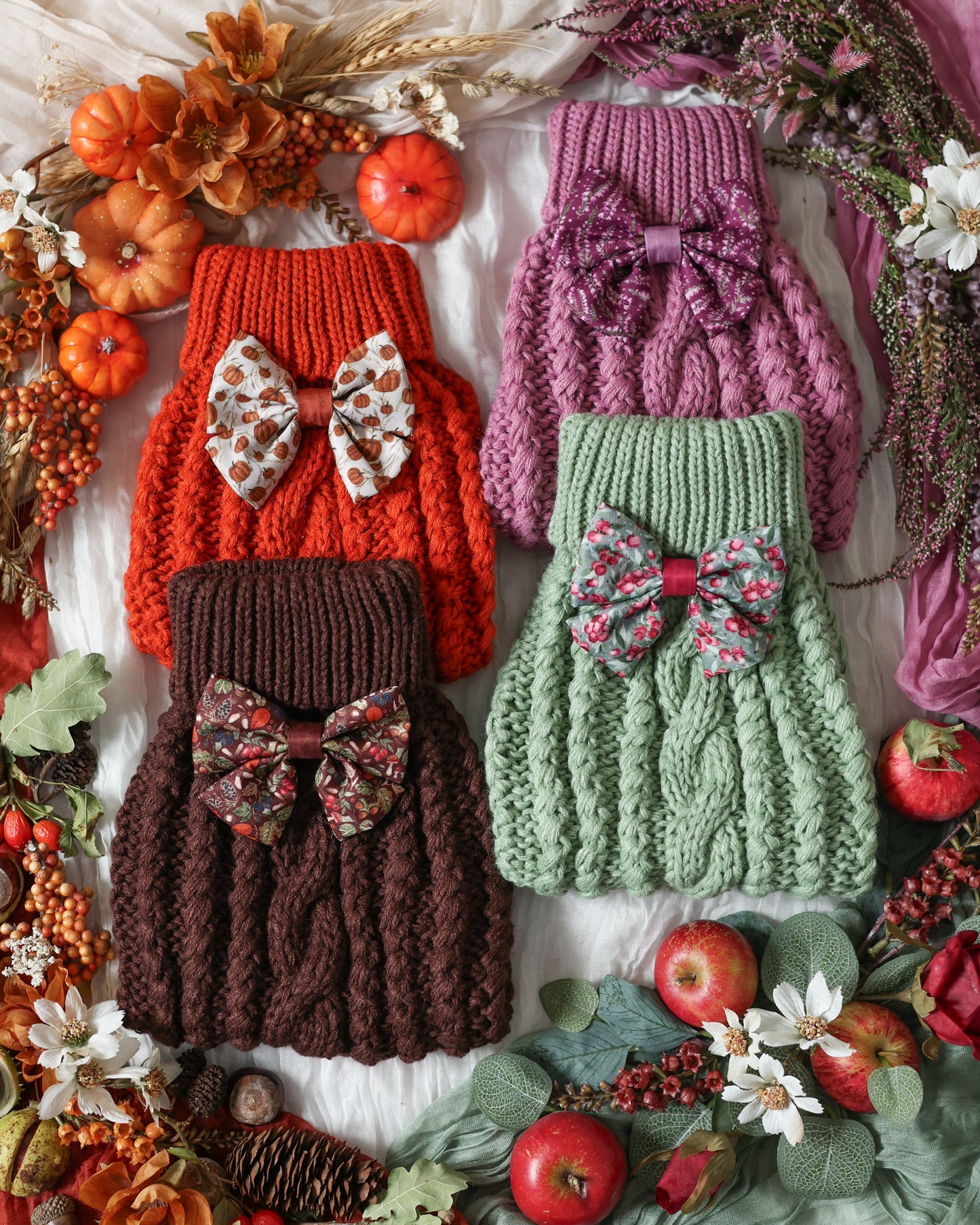 Hand Knitted Dog Jumper - Sage (seconds)