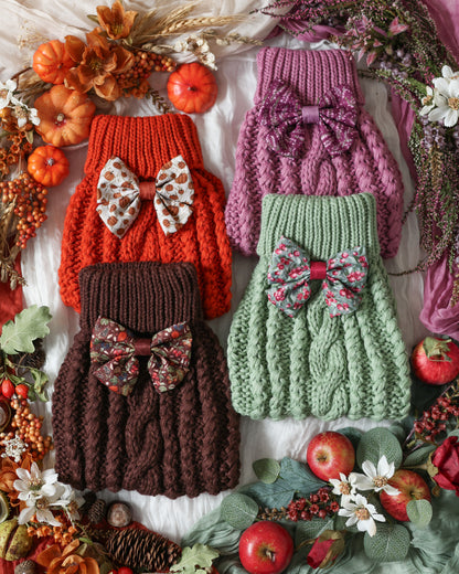 Hand Knitted Dog Jumper - Sage (seconds)