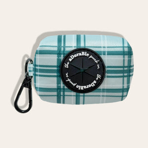 Poop Bag Holder - LUXE Frosted Mint Plaid