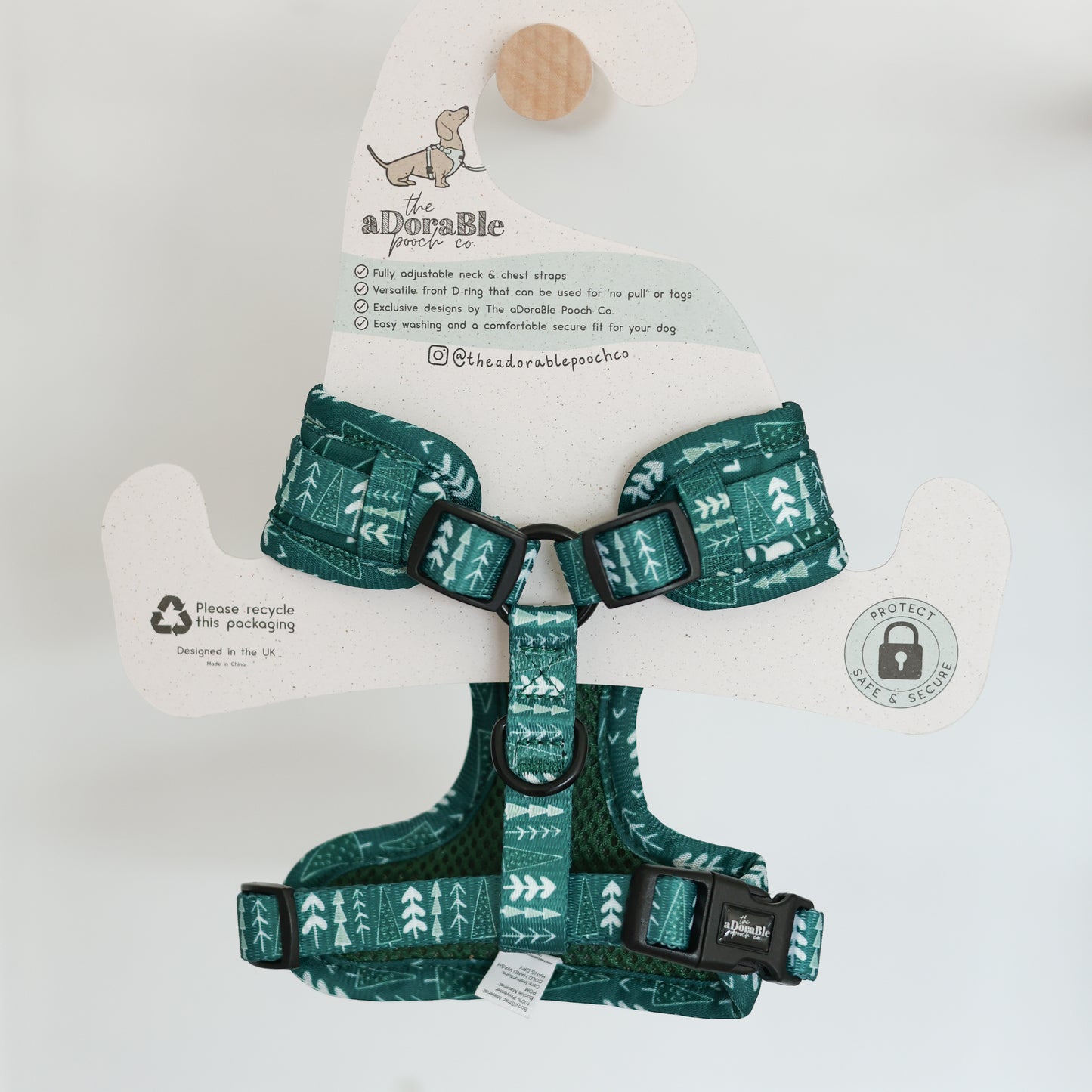Adjustable Dog Puppy Harness - Woodland Walks - XXS