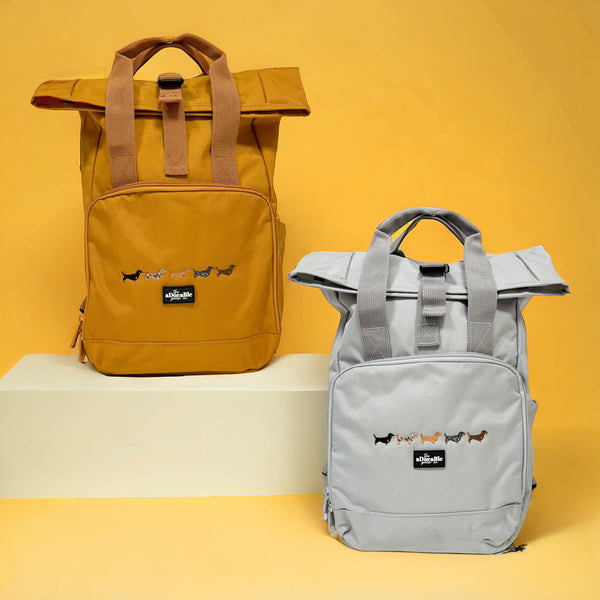 Mini Backpack - Dachshunds - Mustard Yellow