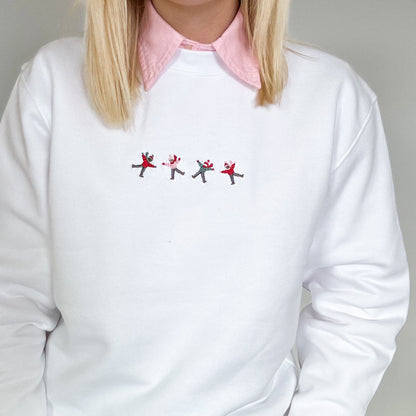 Embroidered Signature Sweatshirt - Snow Angels - White