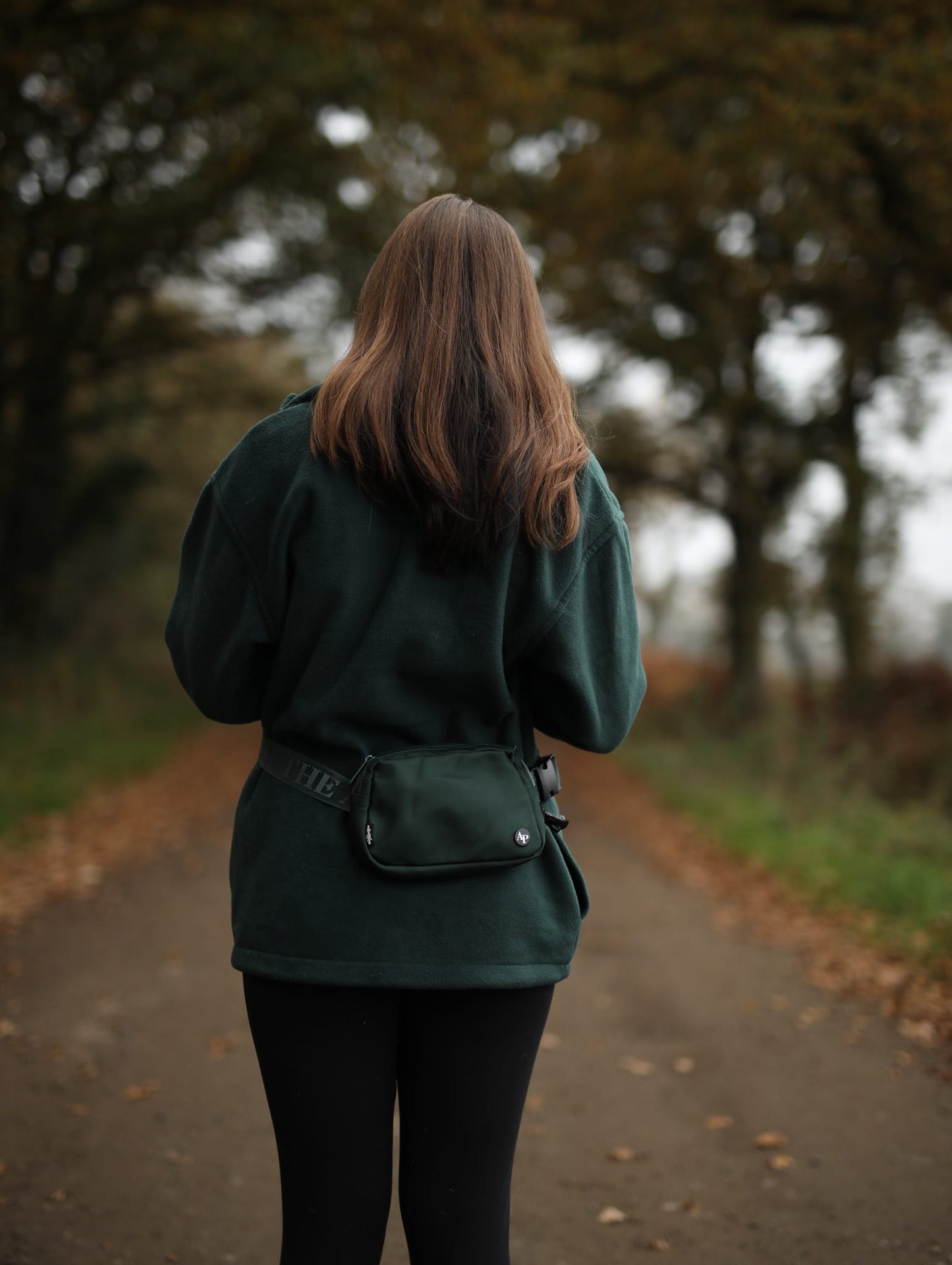 Embroidered Oversized Outdoor Full Zip Fleece - Forest Green