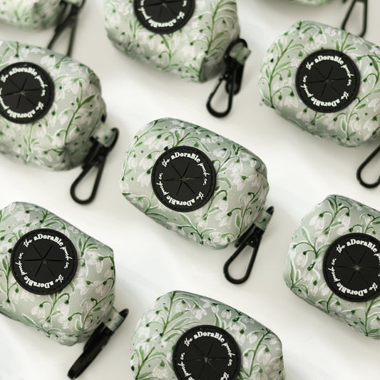 Dog Poop Bag Holder - Silent Snowdrops