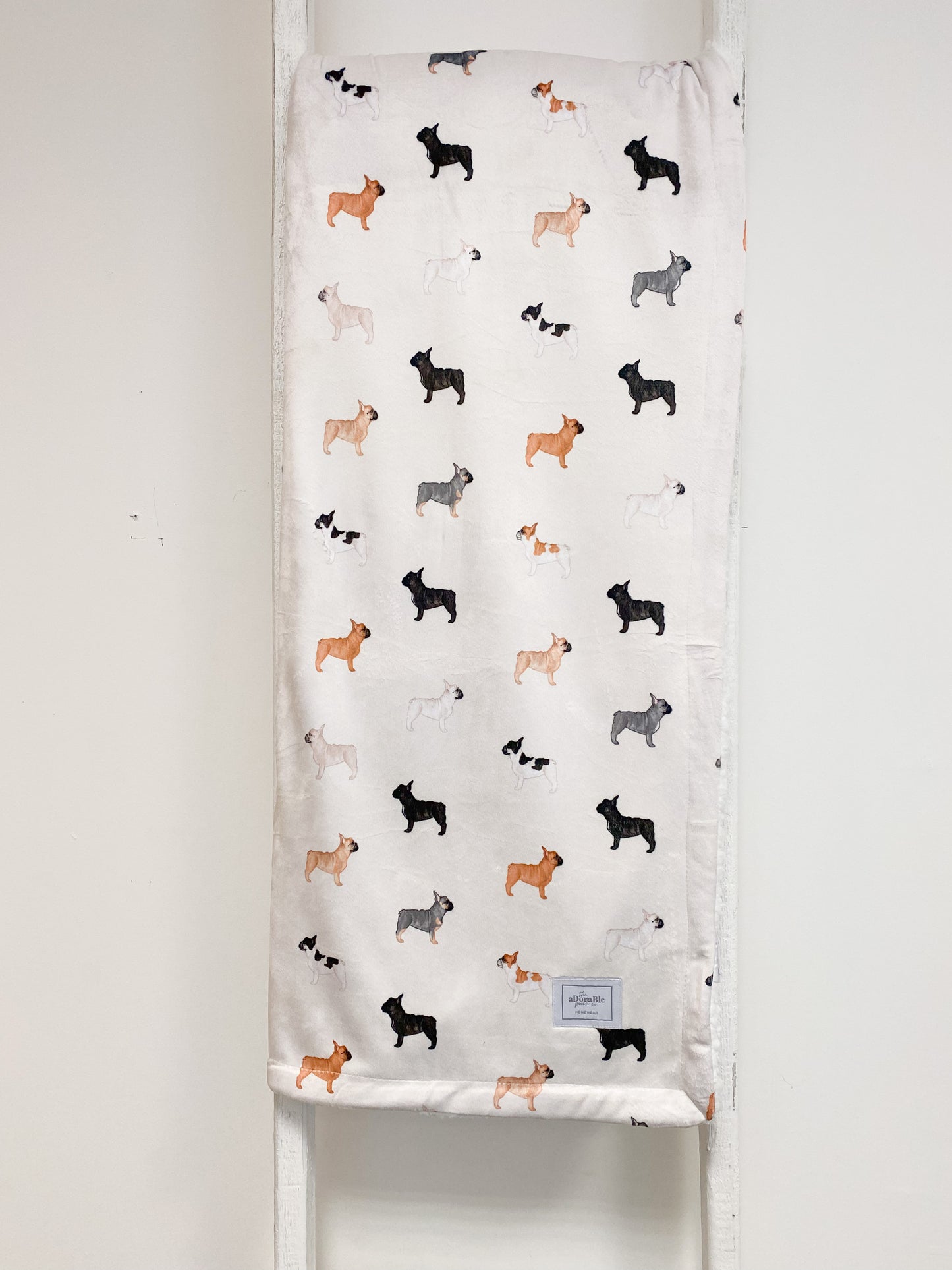 Supersize Soft Blanket - Watercolour French Bulldogs