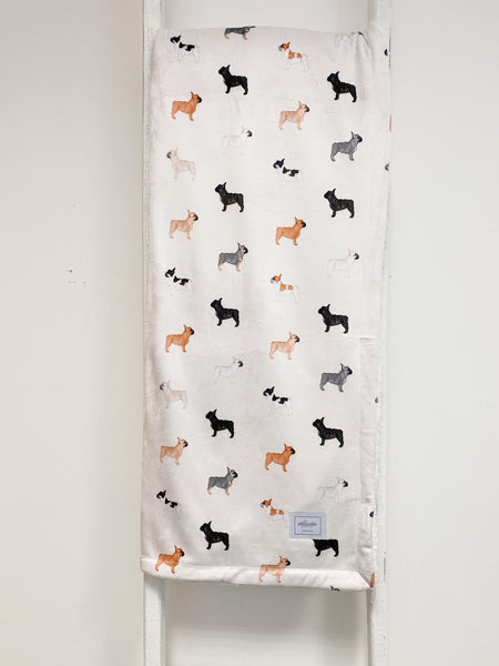Supersize Soft Blanket - Watercolour French Bulldogs
