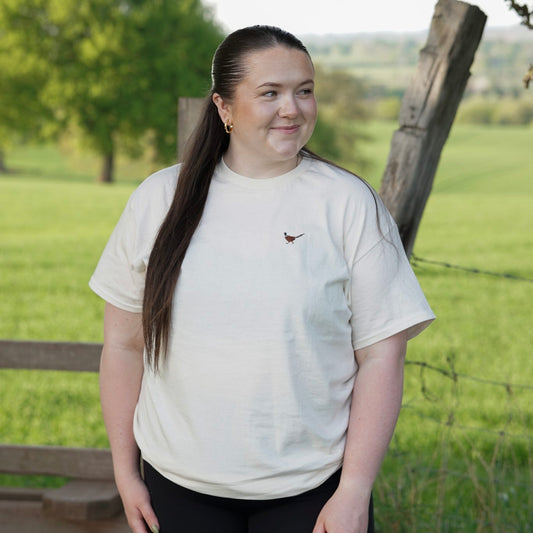 Embroidered AP T-Shirt - Farmland Pheasant - Natural