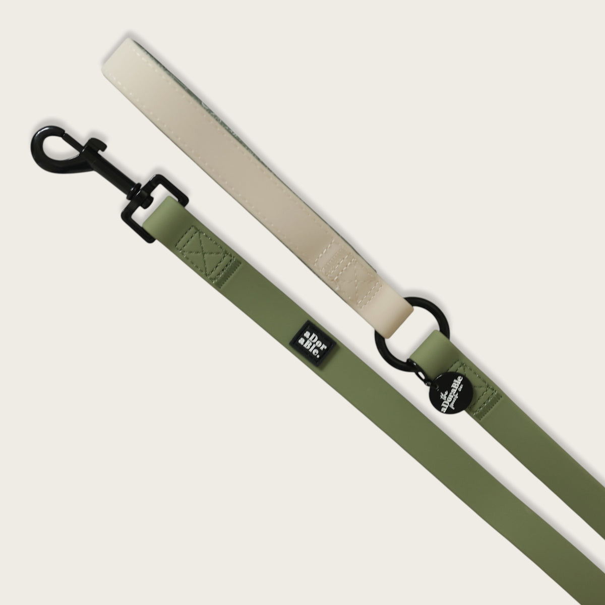 HydroFlex™ Two-tone Waterproof Dog Lead - Sage and Cream