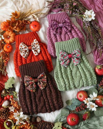 Hand Knitted Dog Jumper - Mauve (seconds)