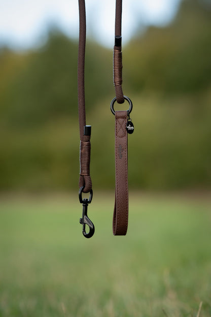 Heritage Faux Leather Rope Dog Lead - Brown