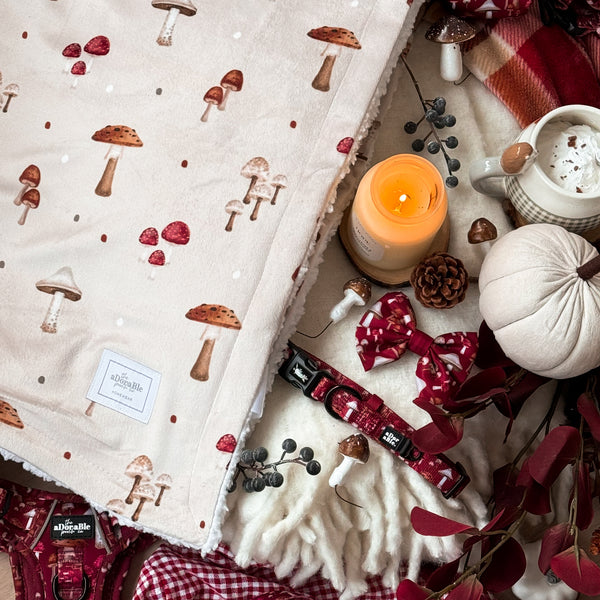 Supersize Soft Blanket - Mulberry Mushrooms