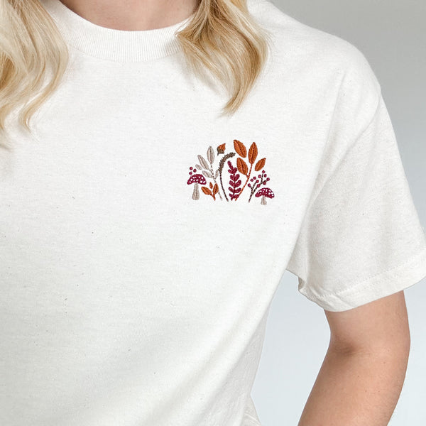 Embroidered AP T-Shirt - Whispers Of Fall - Natural