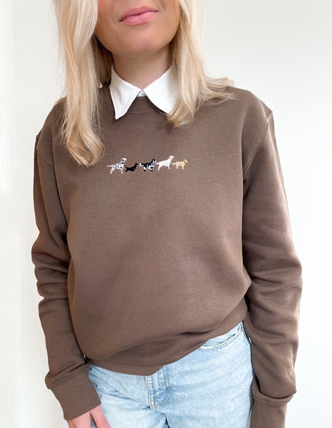 Embroidered Signature Sweatshirt - Mixed Breed - Mocha