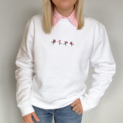 Embroidered Signature Sweatshirt - Snow Angels - White