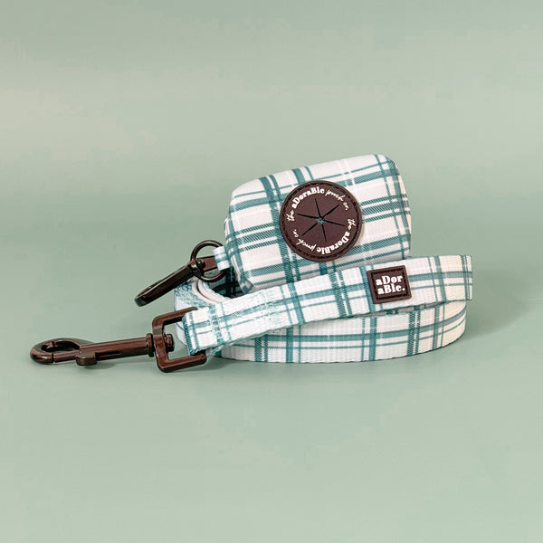 Poop Bag Holder - LUXE Frosted Mint Plaid