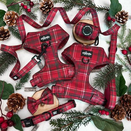 Adjustable Harness - LUXE Berry Red Plaid