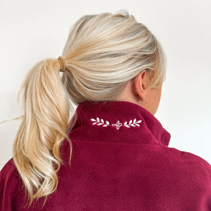 Embroidered Oversized Outdoor Full Zip Fleece - Cherrywood Ivy - Mulberry