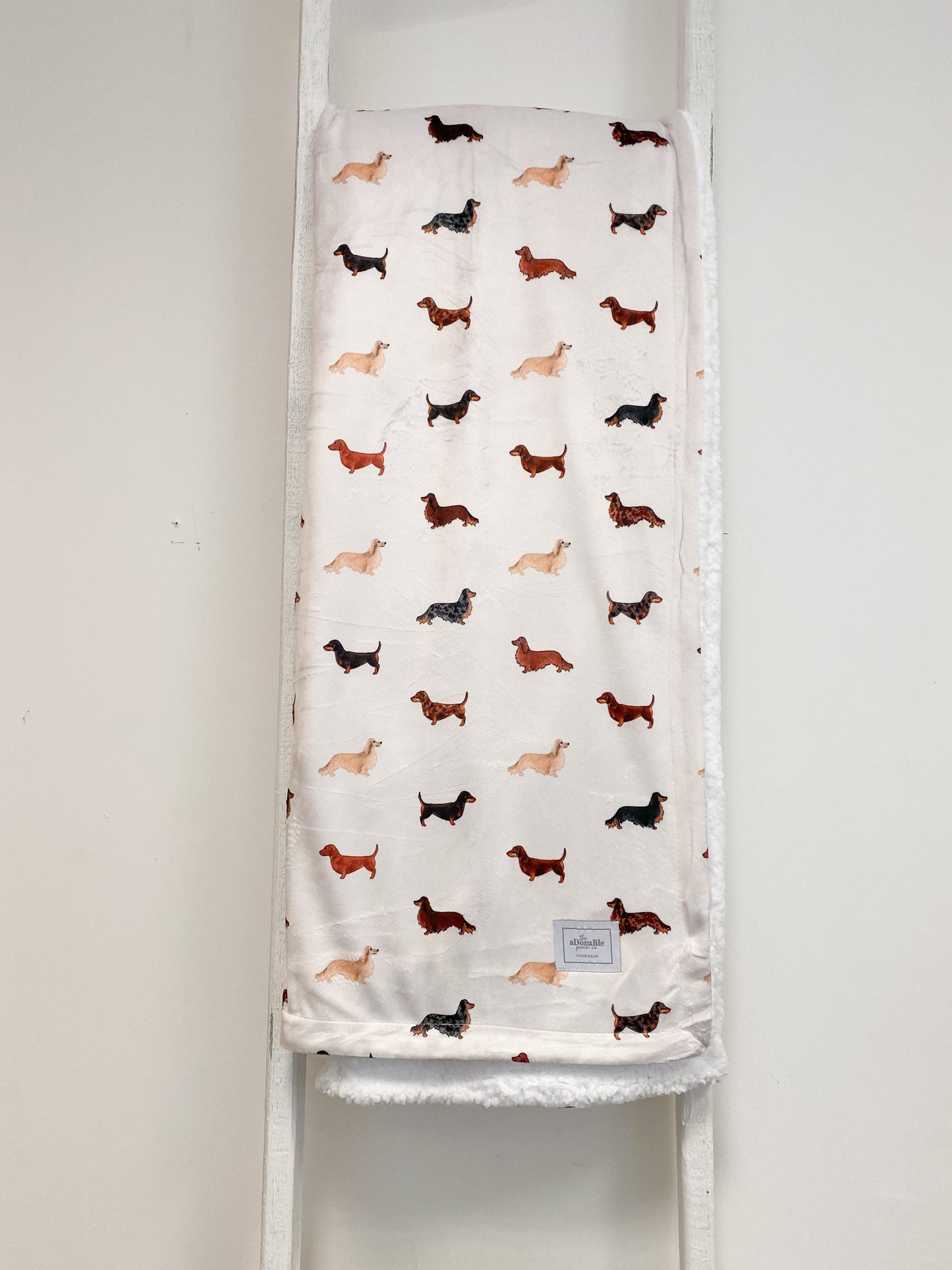 Supersize Soft Blanket - Watercolour Dachshunds