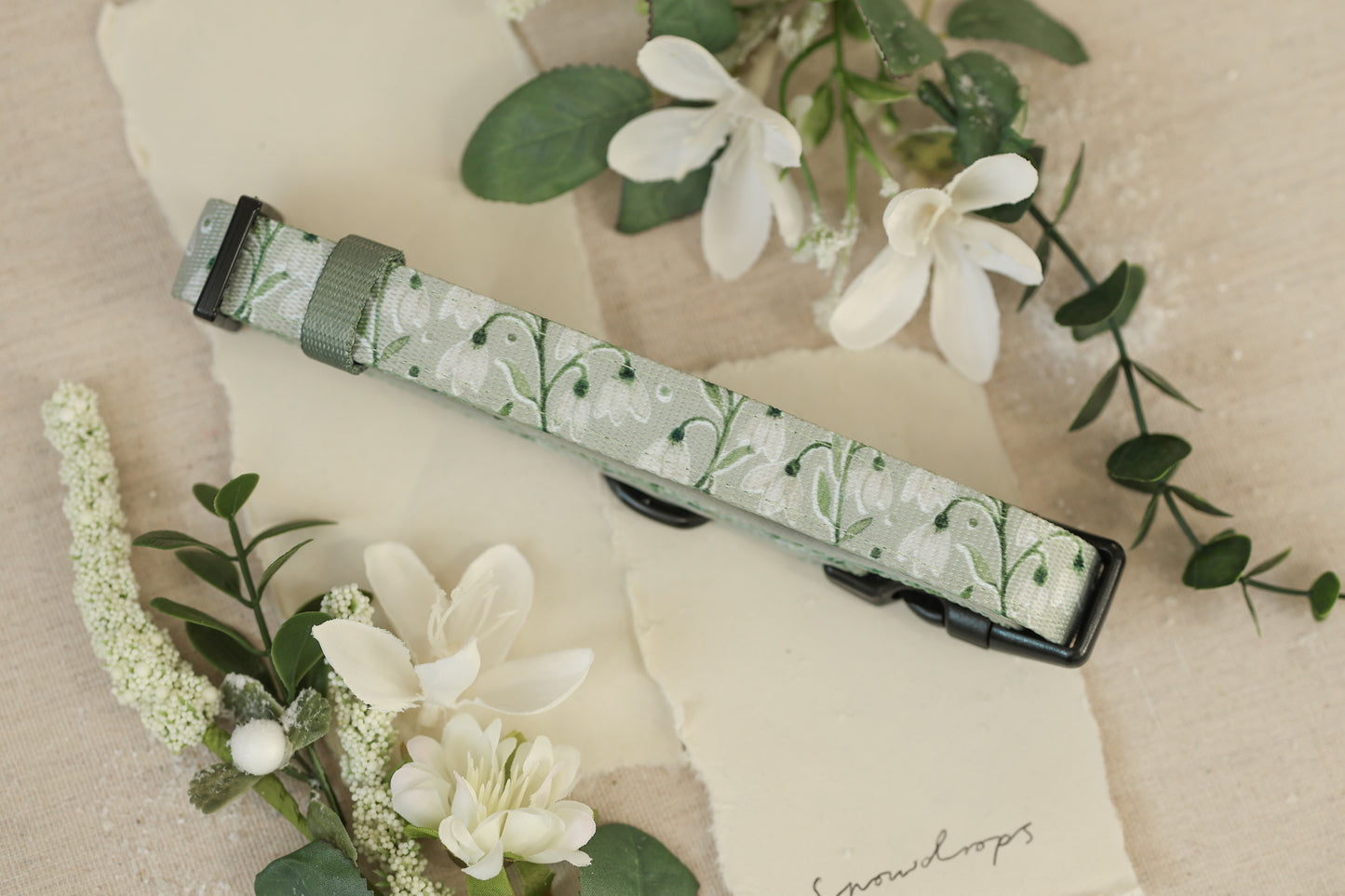 Dog Collar - Silent Snowdrops