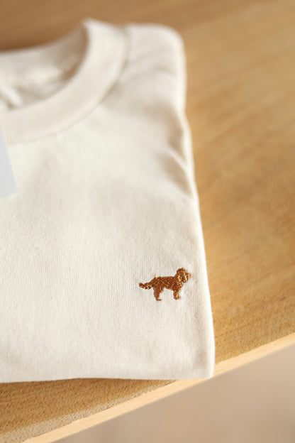 Embroidered Doodle T-Shirt - Cream - Sample - Multiple Sizes