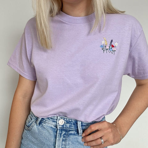 Embroidered AP T-Shirt - Wildflower Meadow