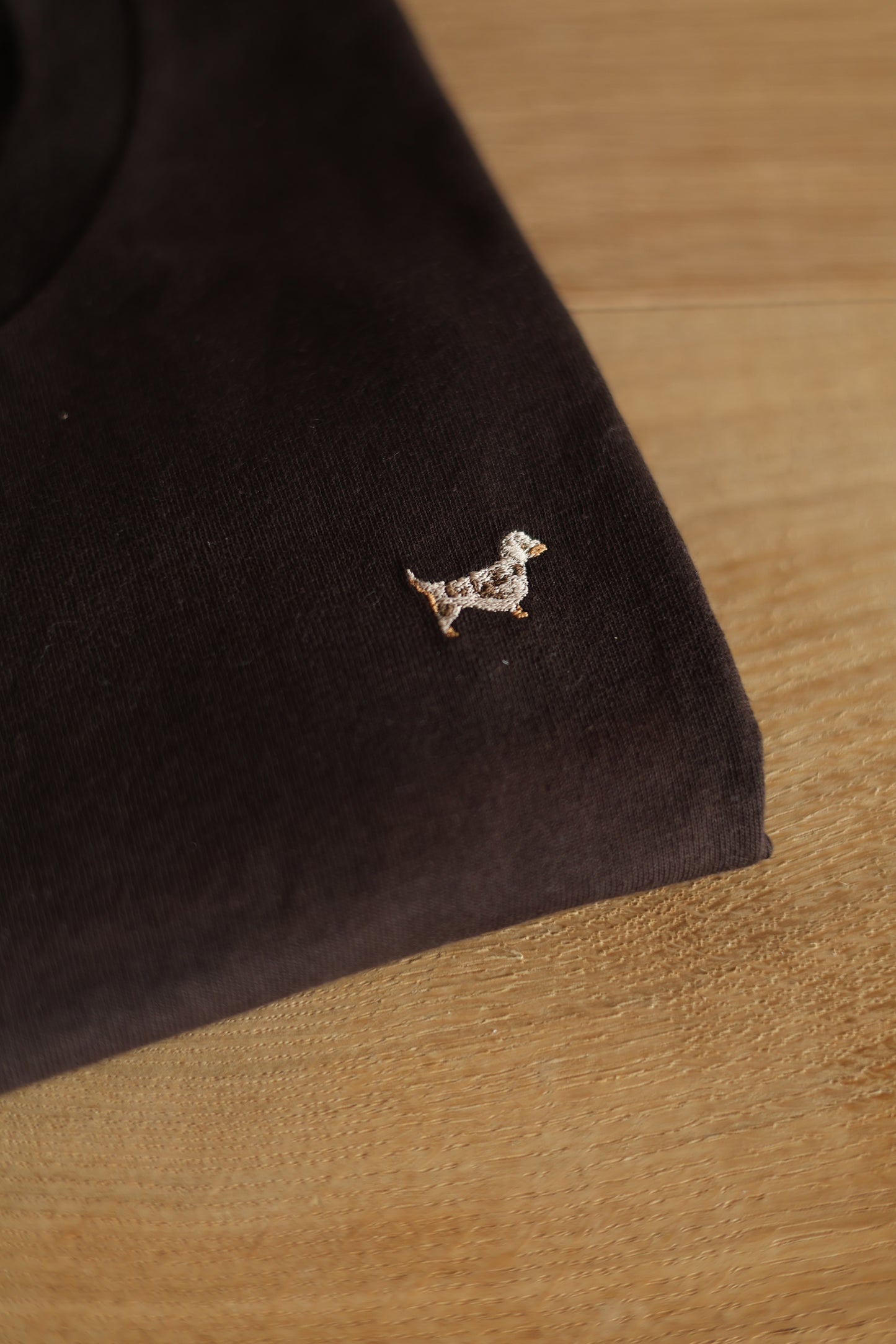 Embroidered T-Shirt - Brown - Dapple Brown and Tan Dachshund - SAMPLE - Small