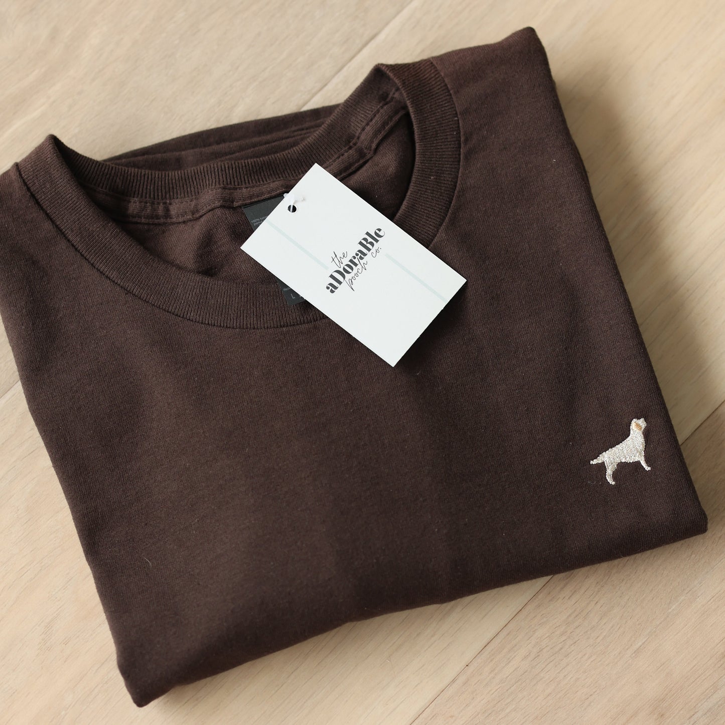 Embroidered Labrador T-Shirt - Brown - Sample - Large