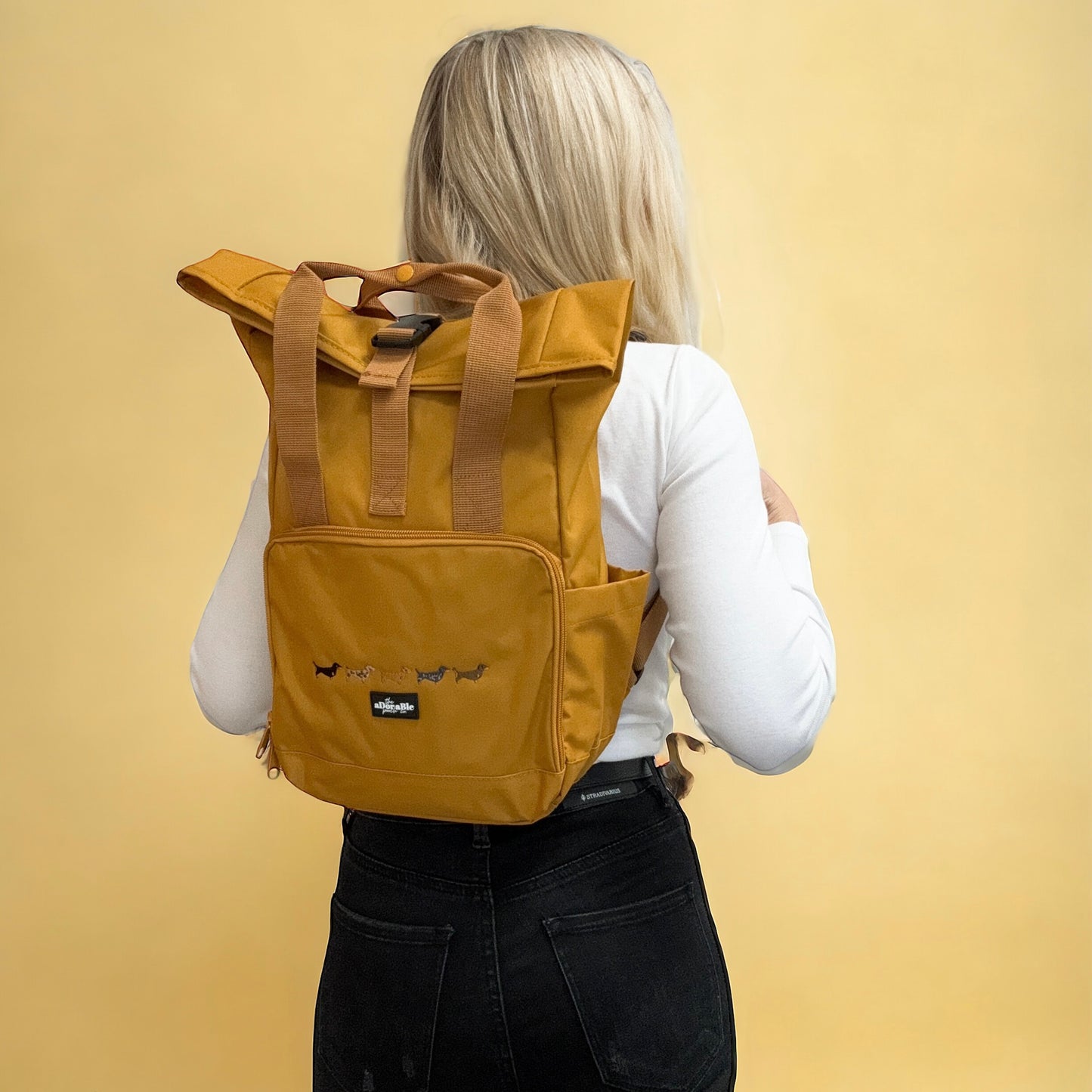 Mini Backpack - Dachshunds - Mustard Yellow