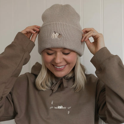 Classic Beanie - Pumpkin Farm - Stone