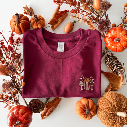 Embroidered AP T-Shirt - Mulberry Mushrooms - Mulberry