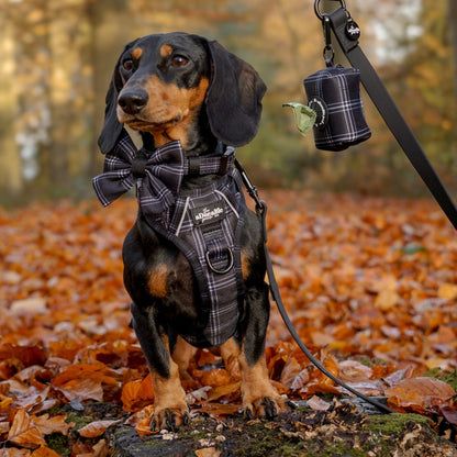 Poop Bag Holder - LUXE Noir Plaid