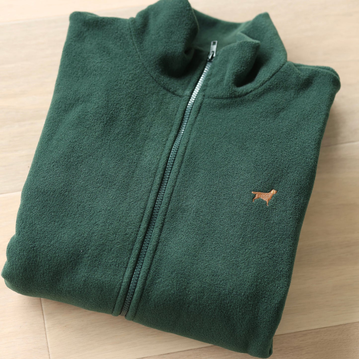 Embroidered Oversized Outdoor Full Zip Fleece - Red Labrador - Green - SAMPLE - XL