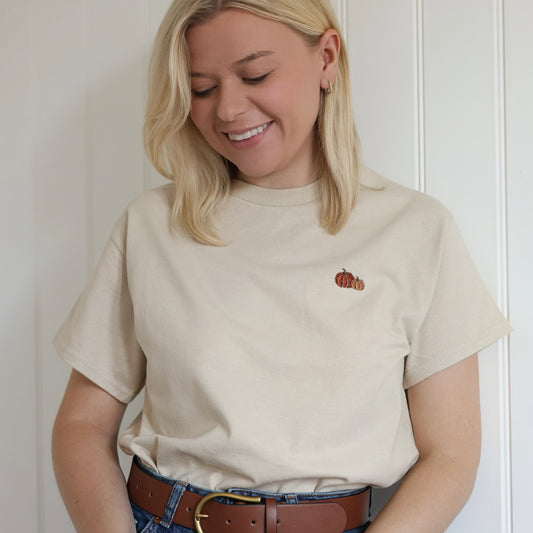 Embroidered AP T-Shirt - Pumpkin Farm