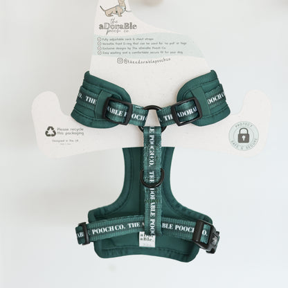 Adjustable Dog Puppy Harness - Classic Collection Emerald - XXS