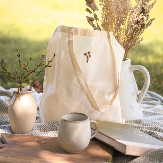 Embroidered Tote Bag - Sunflower Season