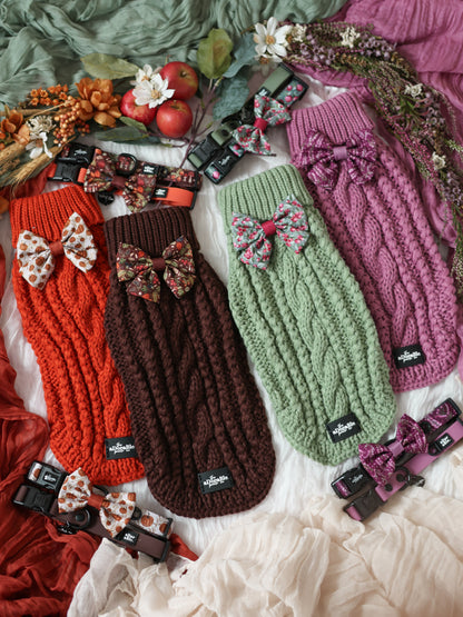 Hand Knitted Dog Jumper - Sage (seconds)