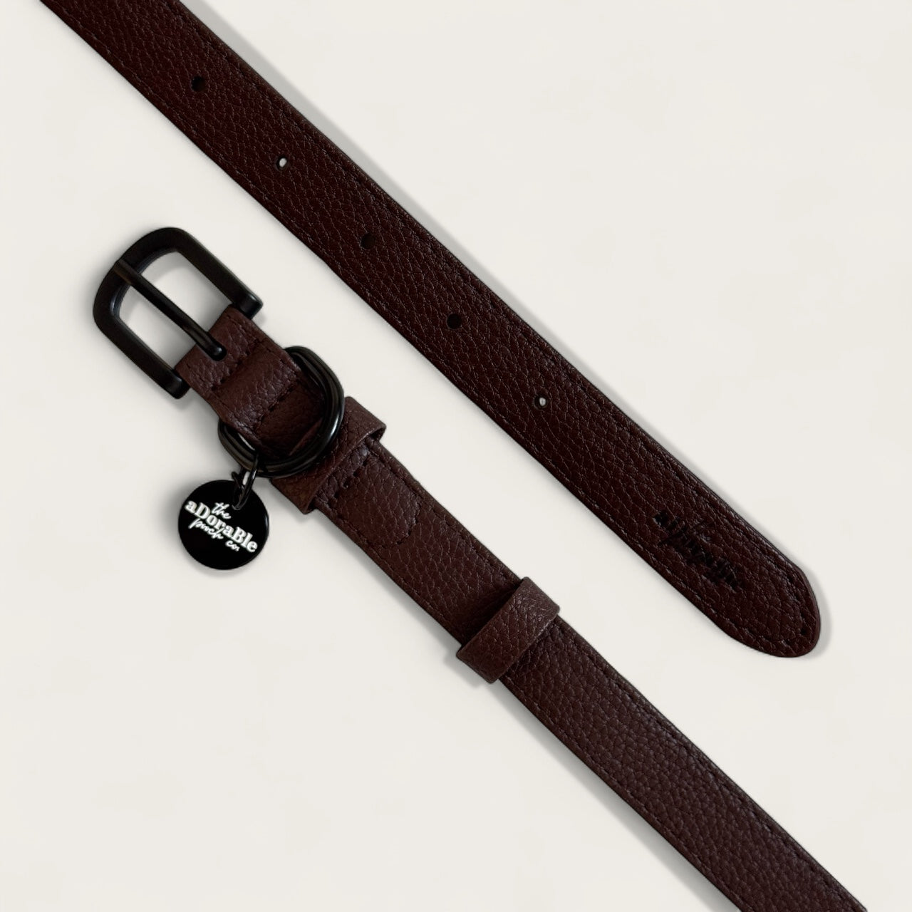 Heritage Faux Leather Dog Collar - Brown