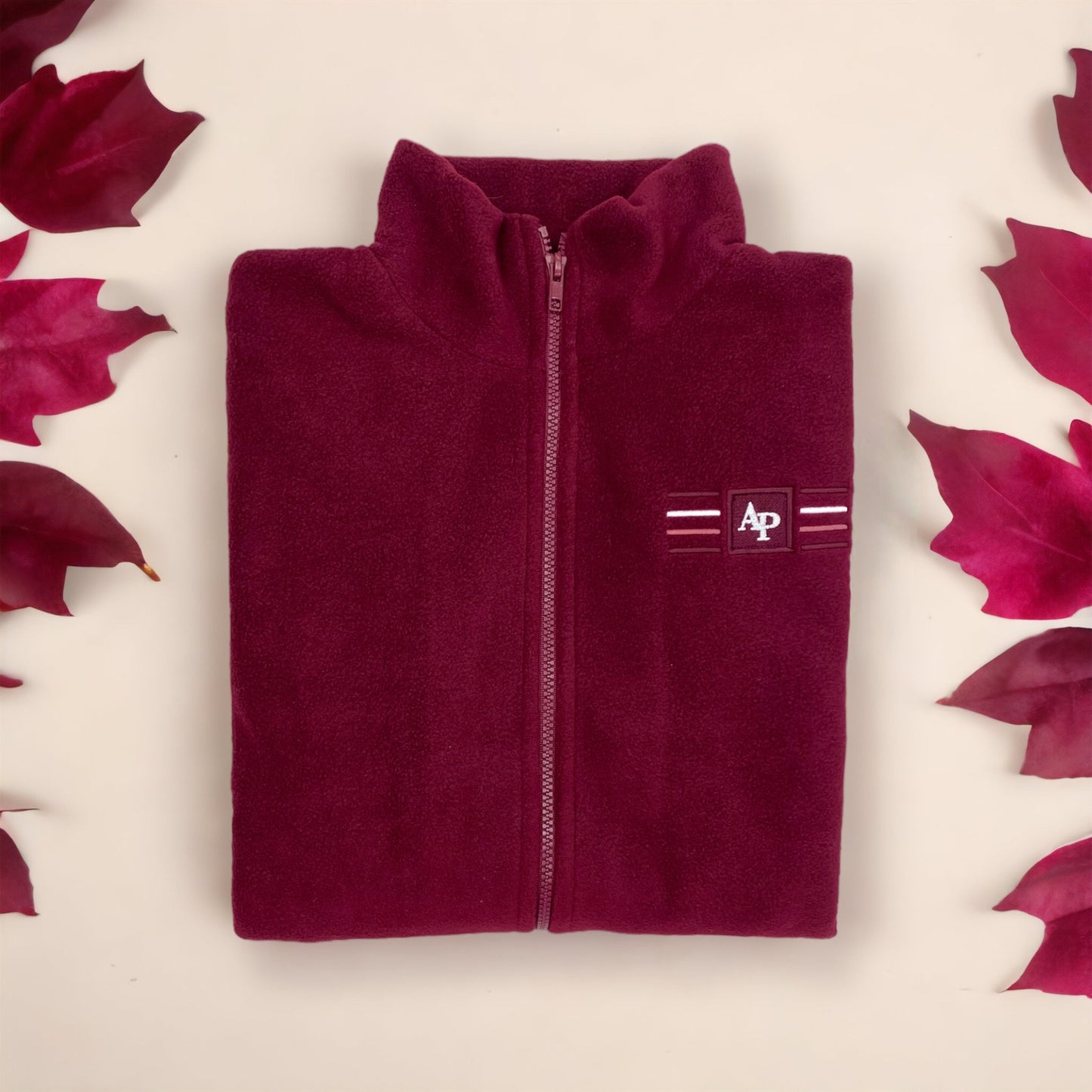 Embroidered Oversized Outdoor Full Zip Fleece - Mulberry Mist