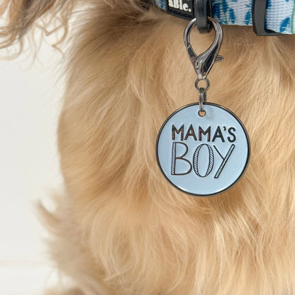 Dog Charm - Mama's Boy - Ice Blue