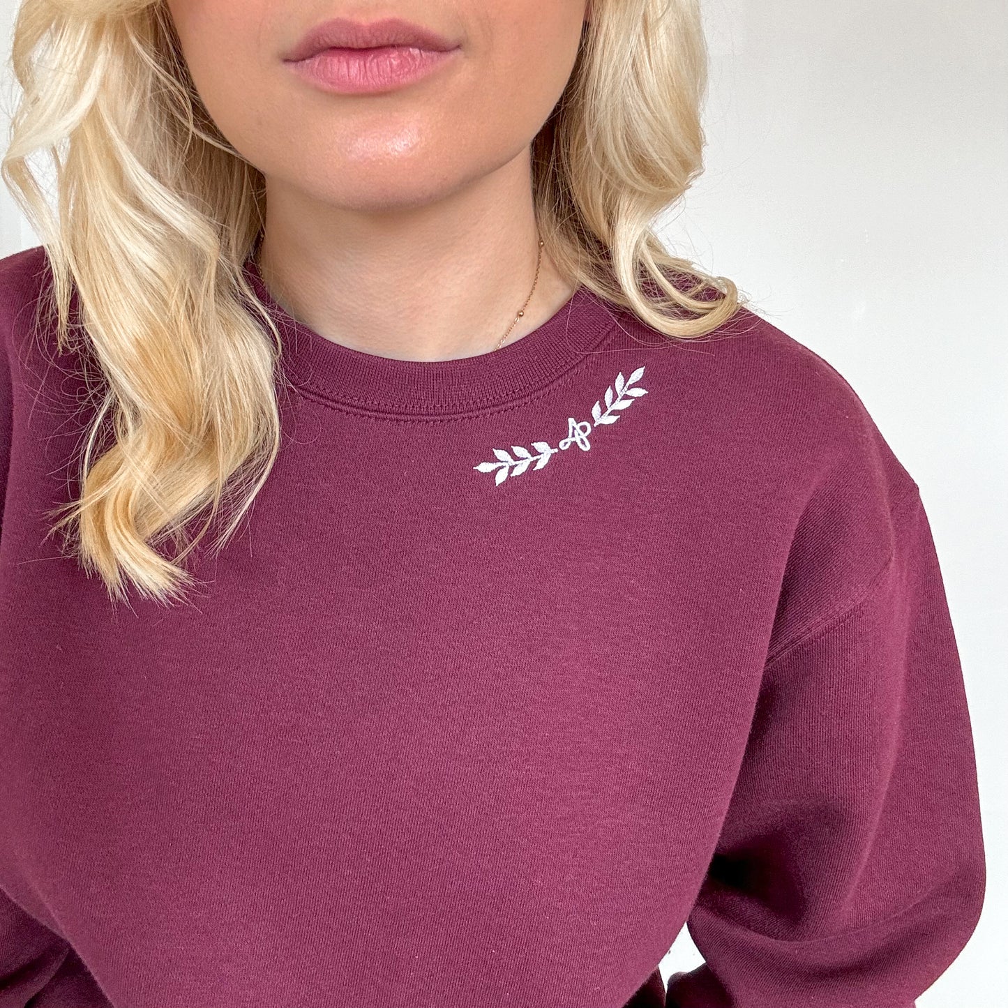 Embroidered Signature Sweatshirt - Cherrywood Ivy - Mulberry