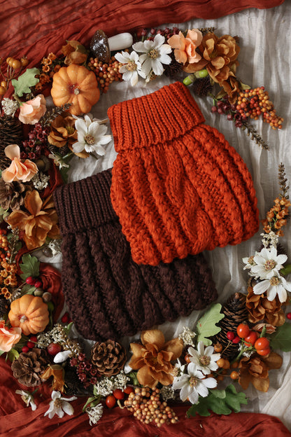 Hand Knitted Dog Jumper - Chocolate (seconds)