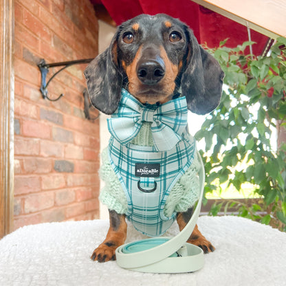 Sailor Bow Tie - LUXE Frosted Mint Plaid