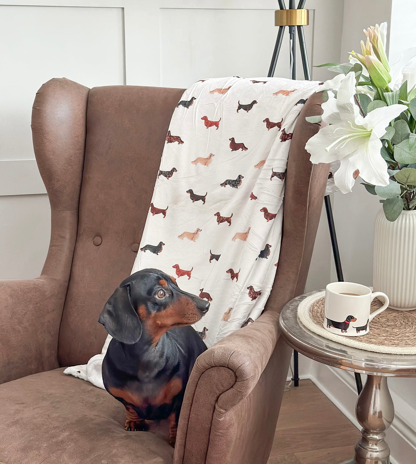 Supersize Soft Blanket - Watercolour Dachshunds