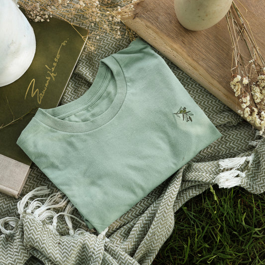 Embroidered AP T-Shirt - Olive Grove