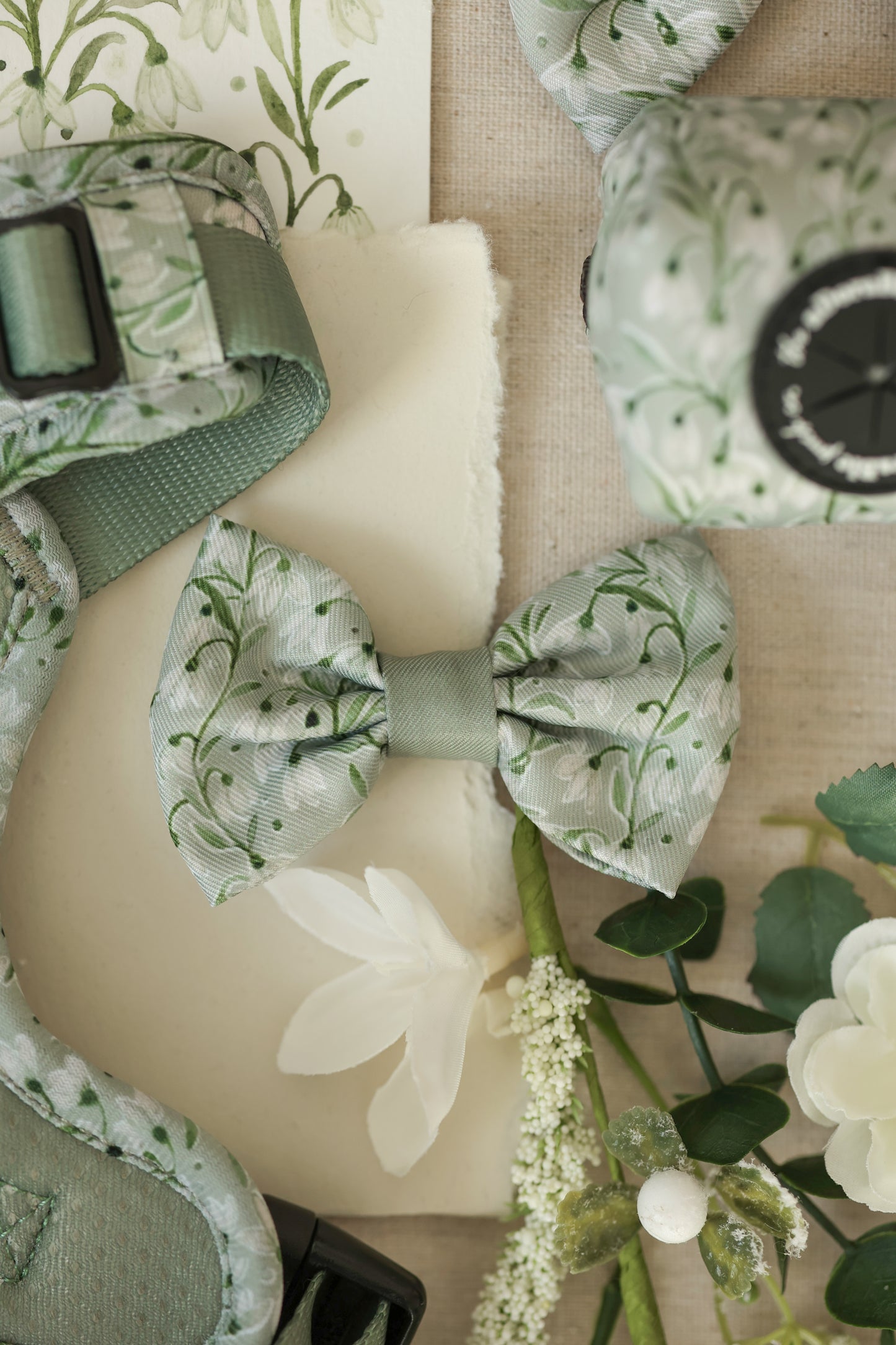 Dog Bow Tie - Silent Snowdrops