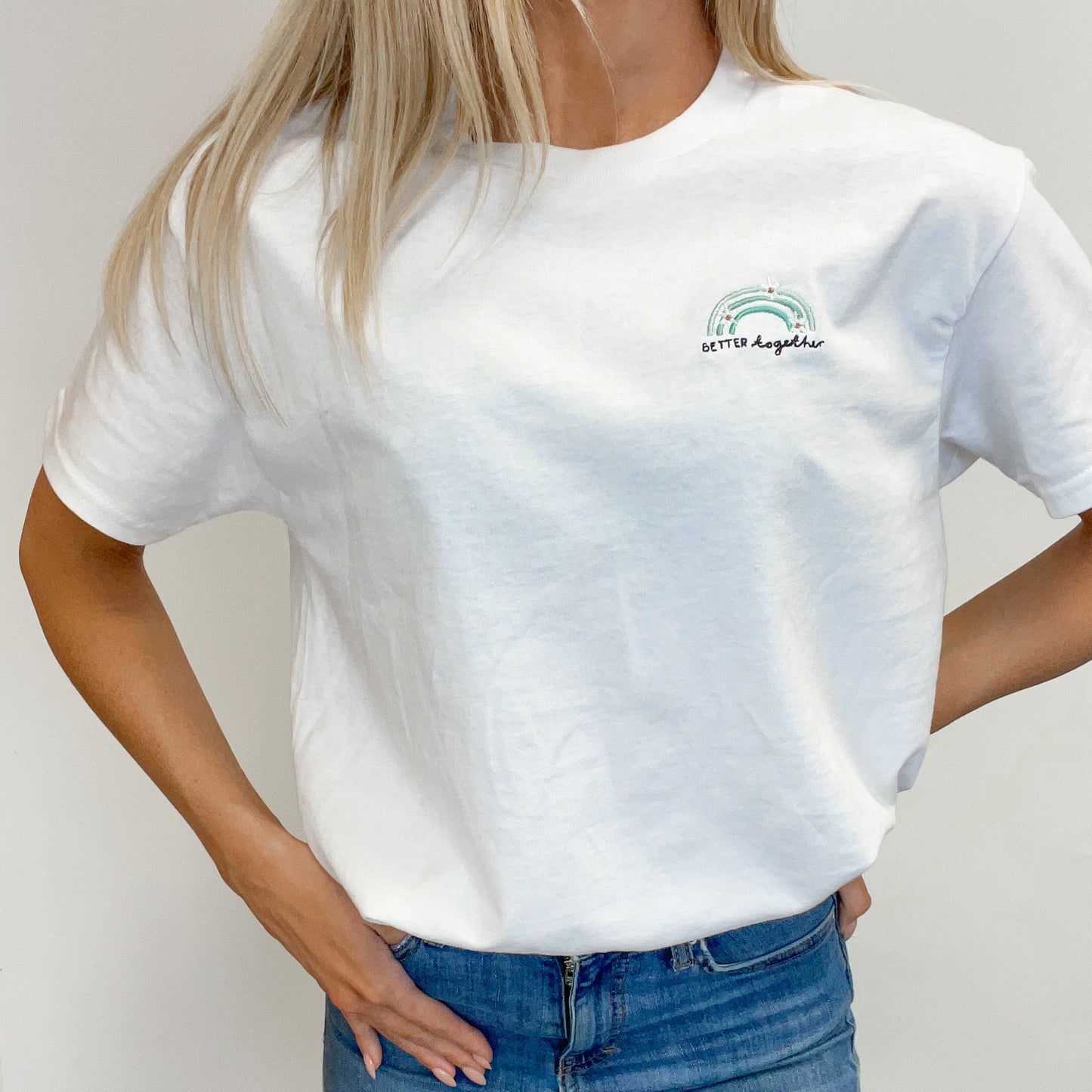 Embroidered AP T-Shirt - Better Together - White