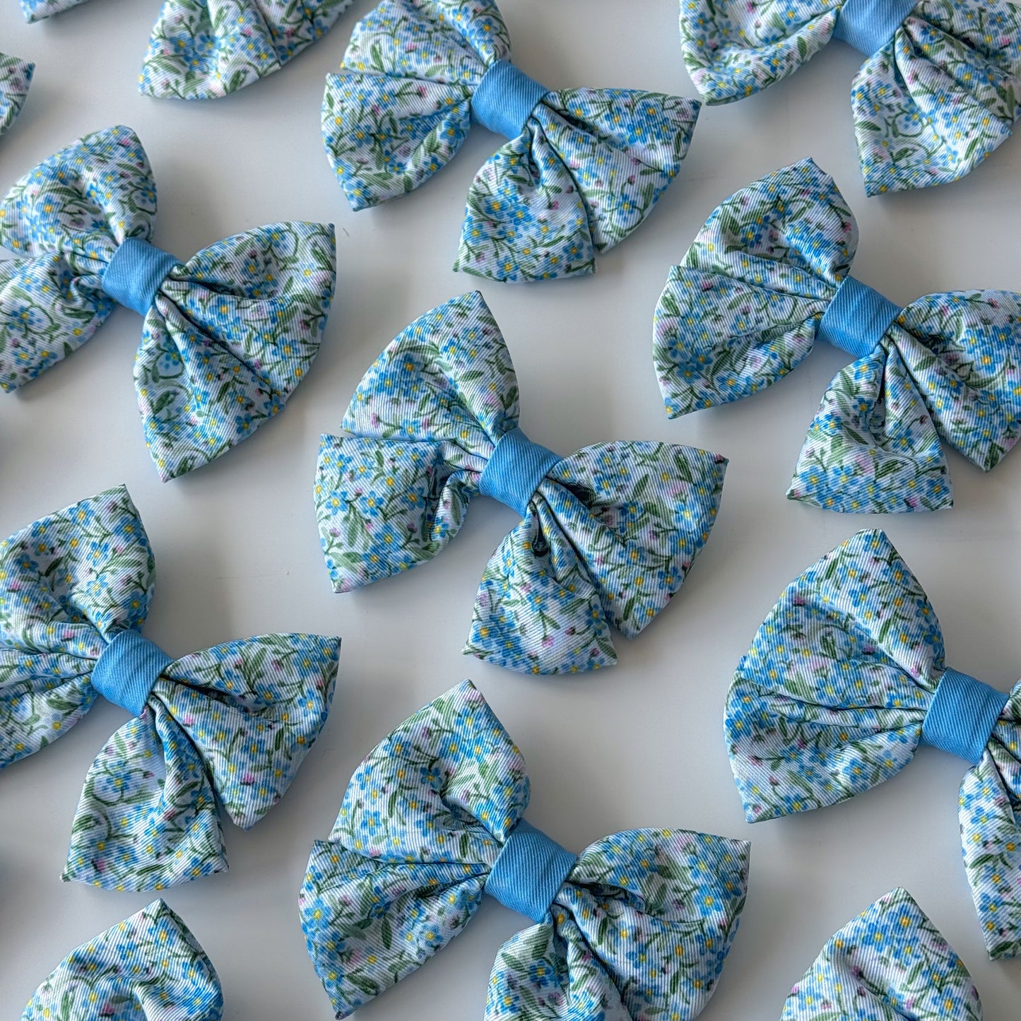 Dog Sailor Bow Tie - Flourishing Forget-Me-Nots